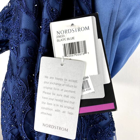 LA FEMME Navy Blue Rhinestone Dress Size 2 NWT - Picture 5 of 8